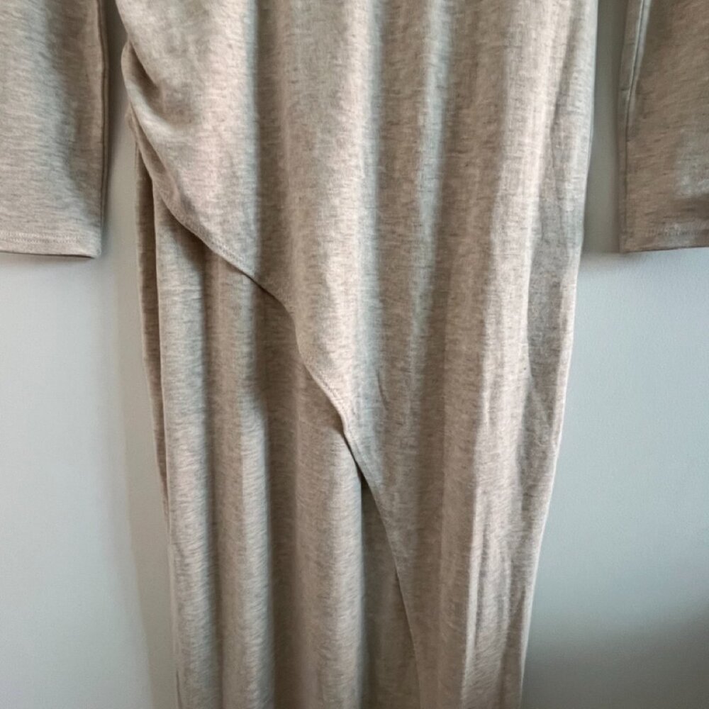 Modern Citizen Suki Mock-Neck Side-Slit Dress Oatmeal Size M - Picture 7 of 8